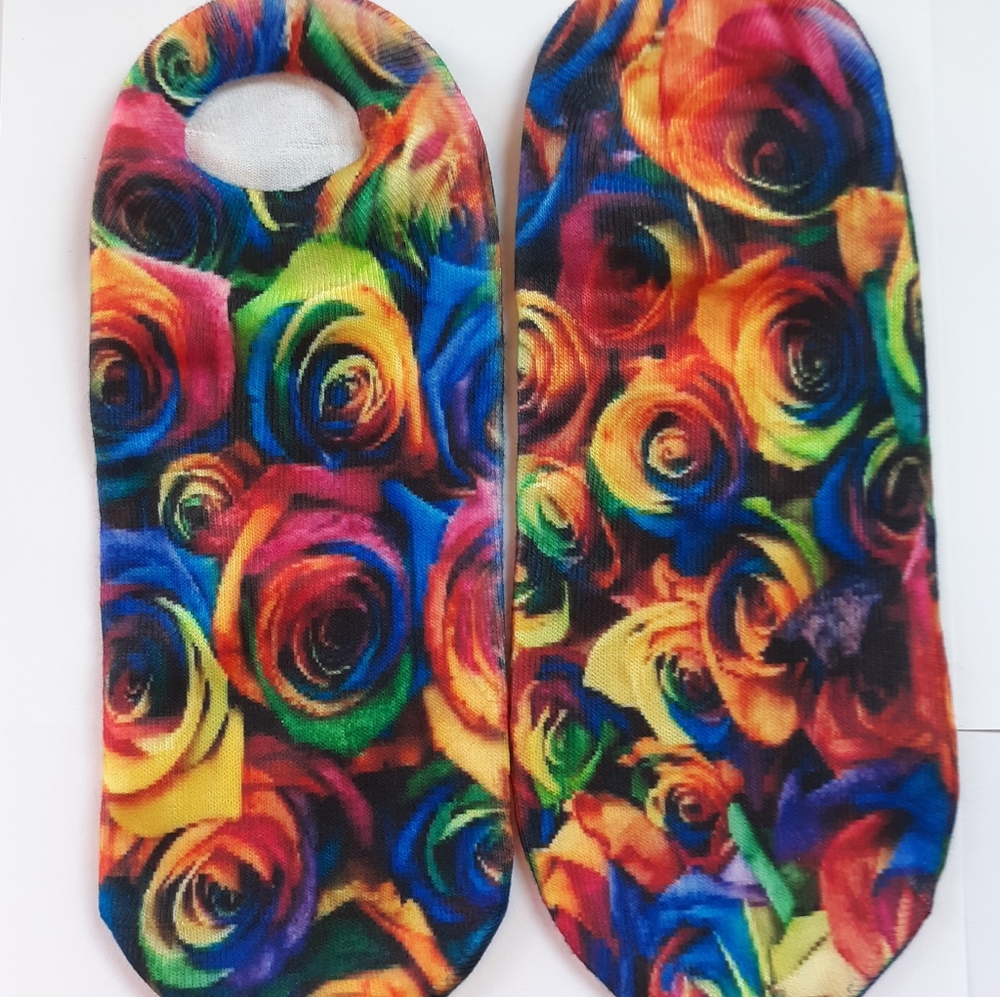 Printed Rose No show Socks